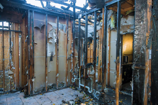 Professional Emergency Fire Damage Restoration technician working in Manville, NJ